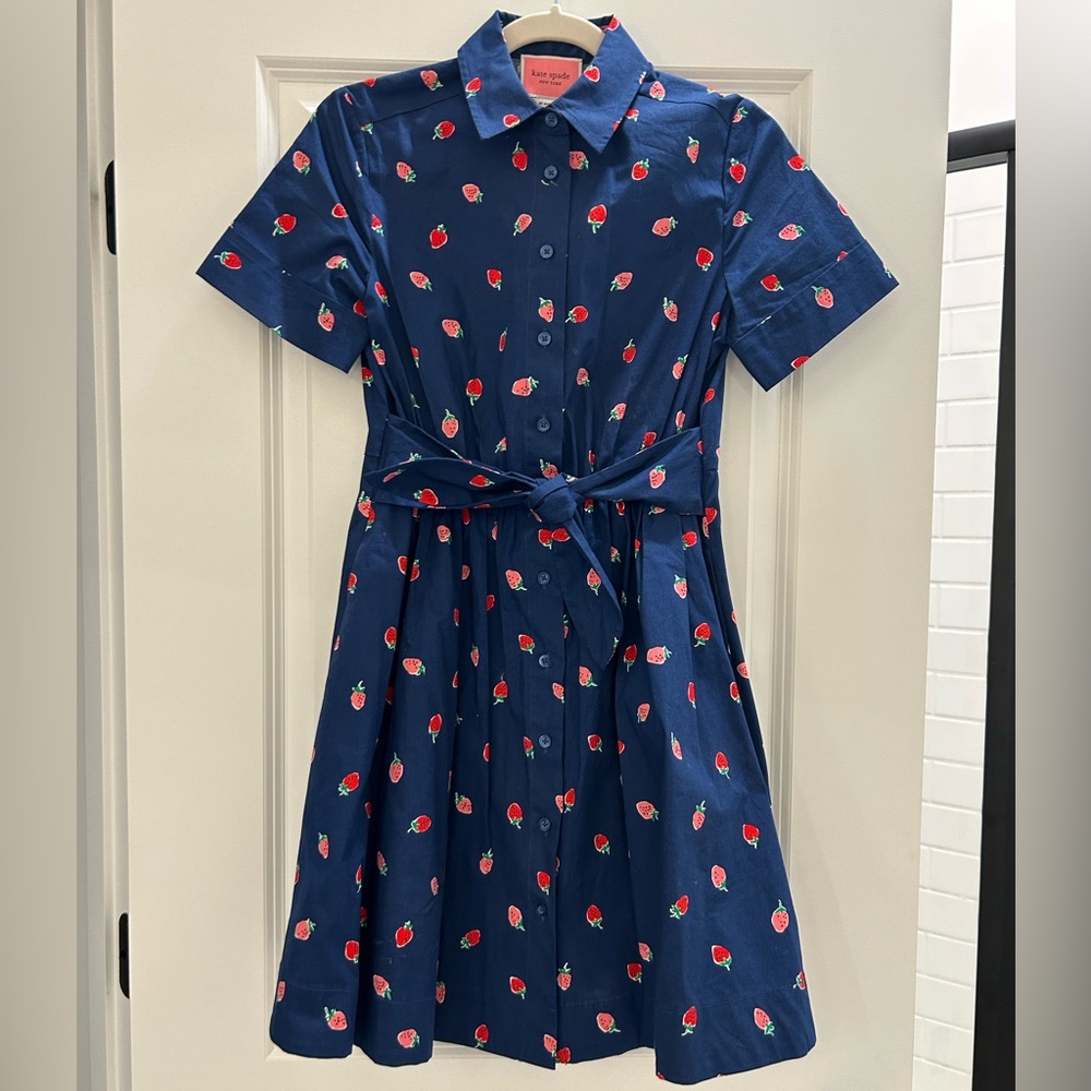 Kate Spade Blue Mini Dress with Red and Pink Accents